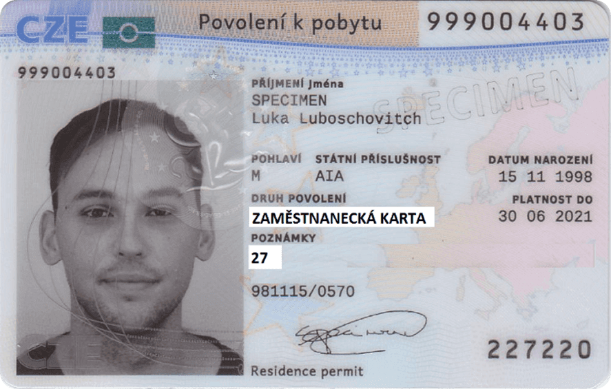 czech employee card
