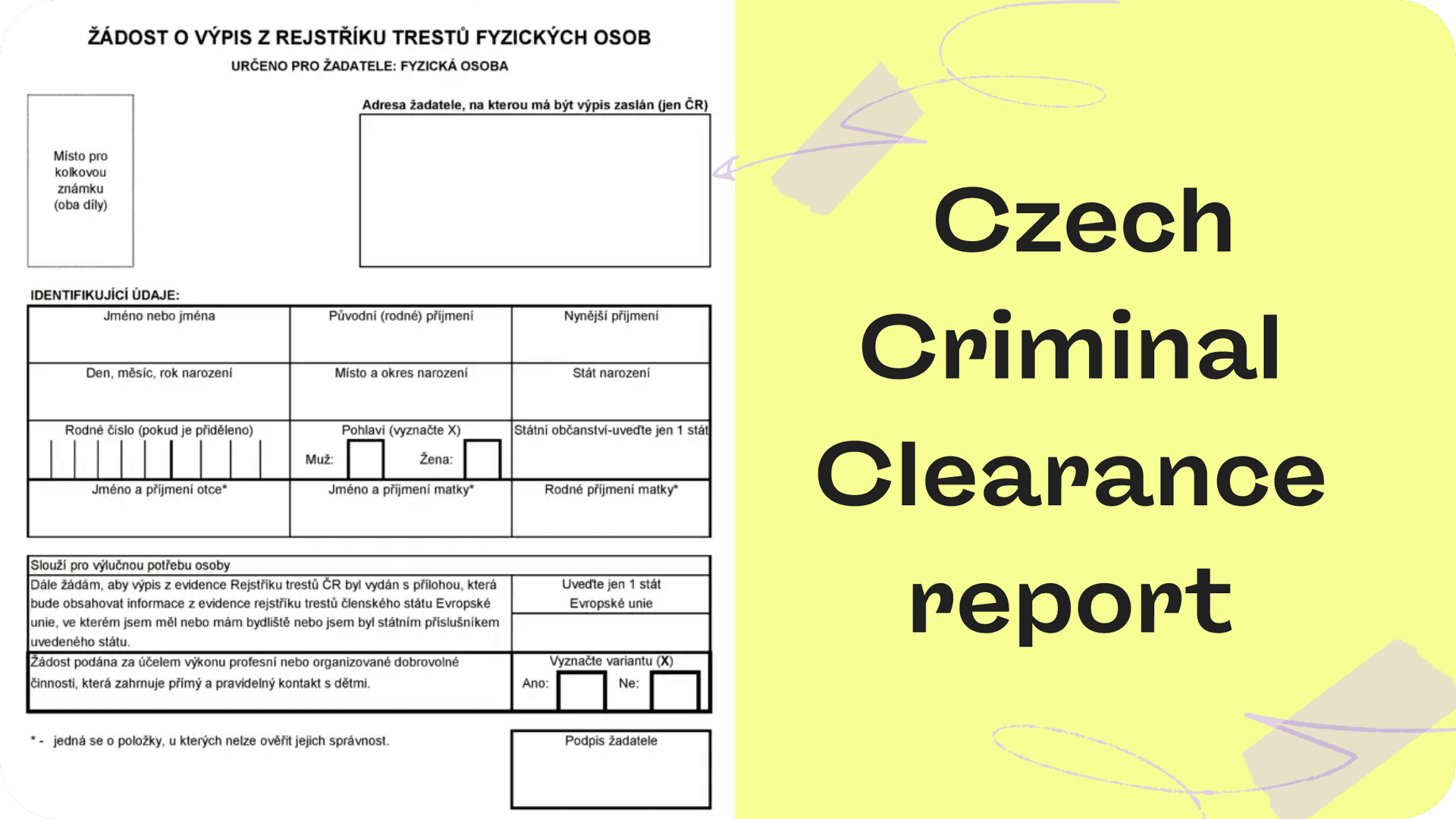 czech criminal clearance record report in the czech republic